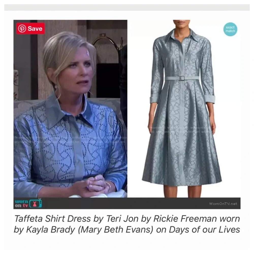 New! Taffeta Shirt Dress by Teri Jon by Rickie
Freeman - Picture 2 of 10